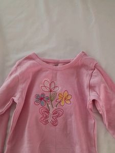 Pink Embroidered Dungaree Set (Girl's)