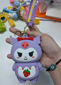 Kuromi Silicon Pouch Keychain with Lanyard