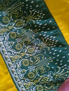 Elegant Green & Yellow Dress Material