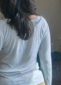 Ribbed Henley Long Sleeve Top
