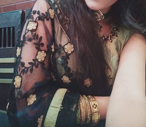 Pista And Navy Full Work Gown With Heavy Duppatta