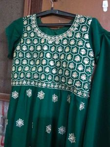 Green Embroidered Kurta Set with Palazzo