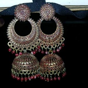 Premium Gold Plated Choker Necklace &amp; jhumka