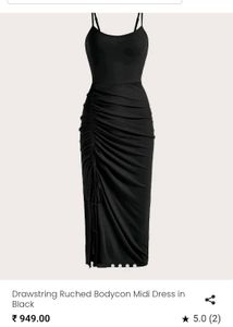 Black Ruched bodycon Dress