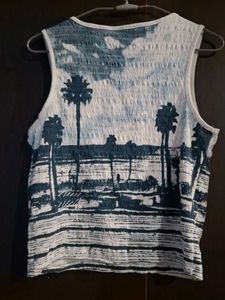 Beach Scene Sleeveless Top