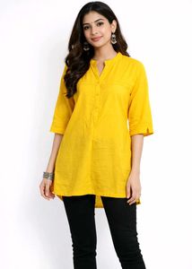 new Yellow Cotton Kurta