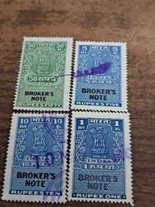 4 brokers note fiscal stamps