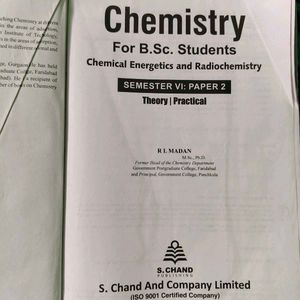 Chemistry for B.Sc. VI Semester Books