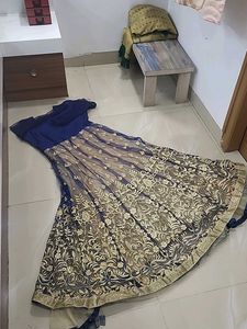 Blue Embroidered Ethnic Gown