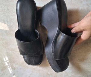 Chunky Black Platform Mules