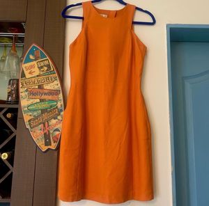 MANGO Vibrant Orange Sleeveless Mini Dress