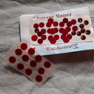 Red & Brown Color Bindi Tip Tilak Nande Tiku Hindu