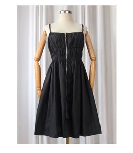 Sleek Black Zip-Front Dress