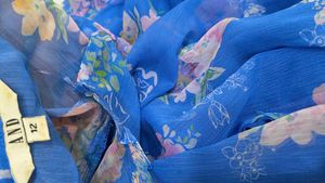 Blue Floral Sheer Top