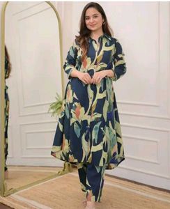 Stylish Leaf Print new  kurti + pant for Women