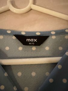 Cute Blue Polka Dot Wrap Top