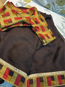 brown saree
