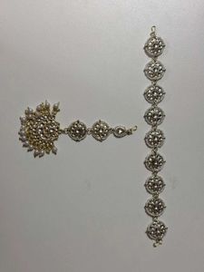 Traditional Indian Maang Tikka &amp; Hair Chain Set