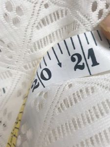White Lace Button-Up Shirt 42 size