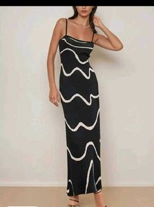 Stylish Black &amp; White Maxi Dress