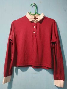 Chic Maroon Long Sleeve Top