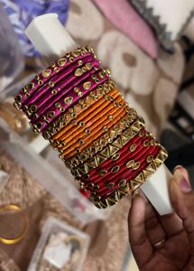 Vibrant Silk Thread Bangles Set