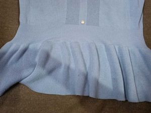 Baby Blue Knit Peplum Top