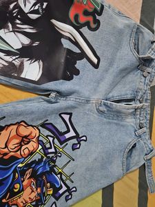 Anime Print Denim Jeans