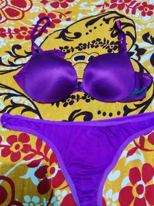 Purple Bra and Panty Set