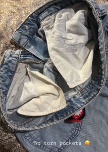 H&amp;M Ultra High Waist Baggy/Wide Ripped Jeans