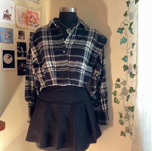 Trendy Plaid Cropped Shirt