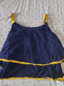 navy blue yellow stripped top