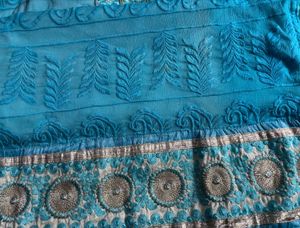 last price/Blue Embroidered Kurta