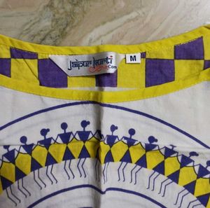 Jaipur Kurti White &amp; Yellow Printed Top