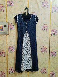 🇳🇿💫🎀Elegant Navy Blue Printed Kurta
