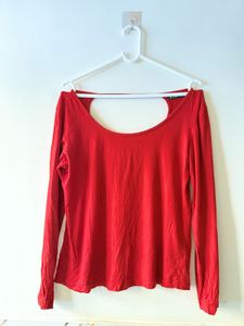 Red Long Sleeve Casual Top