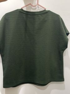 Shein Textured Olive Green Top
