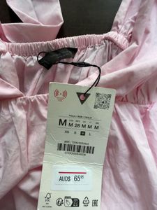 Zara Pink Tie-Shoulder Peplum Top