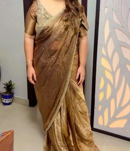 ready to wear festive saree with blouse n latkan