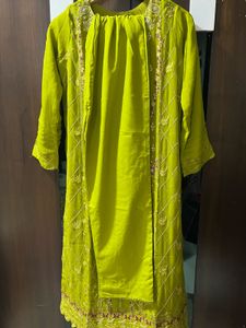 Embellished Lime Green Kurta