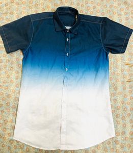 White Blue Shade Shirt For Men