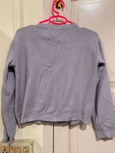Lavender Ribbed Knit Sweater