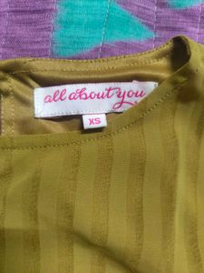 Stylish Olive Green Striped Top