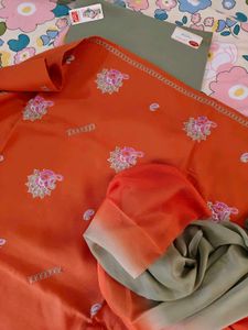Orange  Kurta Set with Dupatta dress material