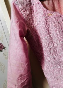 Beautiful Pink Chikankari Kurta