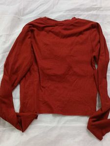 Cute Bear Graphic Ribbed Long Sleeve Top