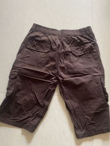 Brown Cargo Capri Pants