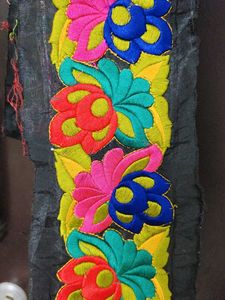 Embroidered Multicolour colour border Lace