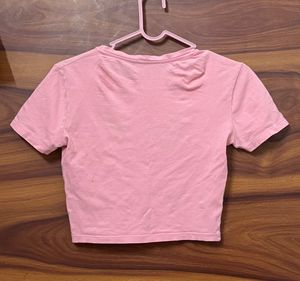 Pink Cropped T-Shirt
