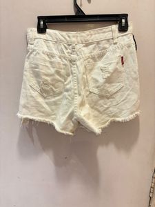 Gothic White Distressed Denim Shorts